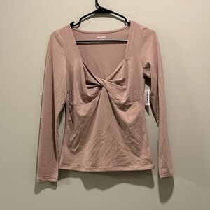 Old Navy Bow Front Long Sleeve Blouse - Size Small